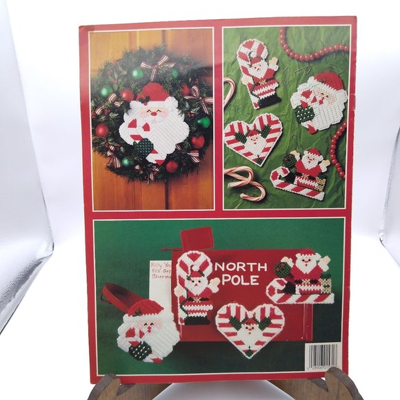 Vintage Plastic Canvas Patterns, Candy Cane Santas by Dick Martin, Leisure Arts - Picture 2 of 2